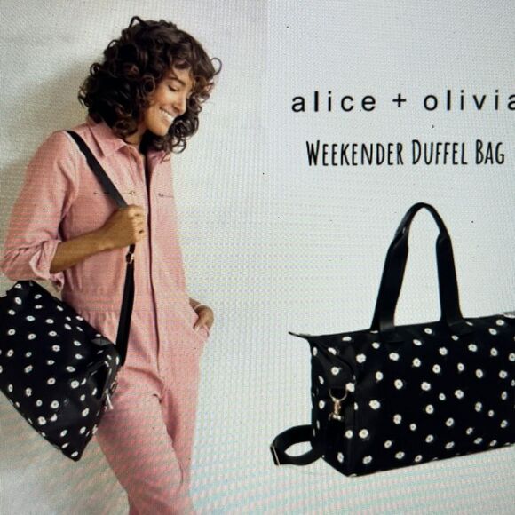 New! Alice + Olivia by Stacey Bendet  Daisy Print Duffel Bag - Picture 2 of 16